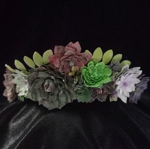 Boho Succulent Flower Crown (Handmade, OOAK)